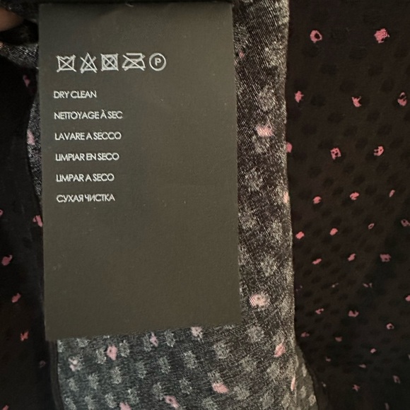 Club Monaco Black Blouse with Pink Dots - Small - Picture 6 of 6